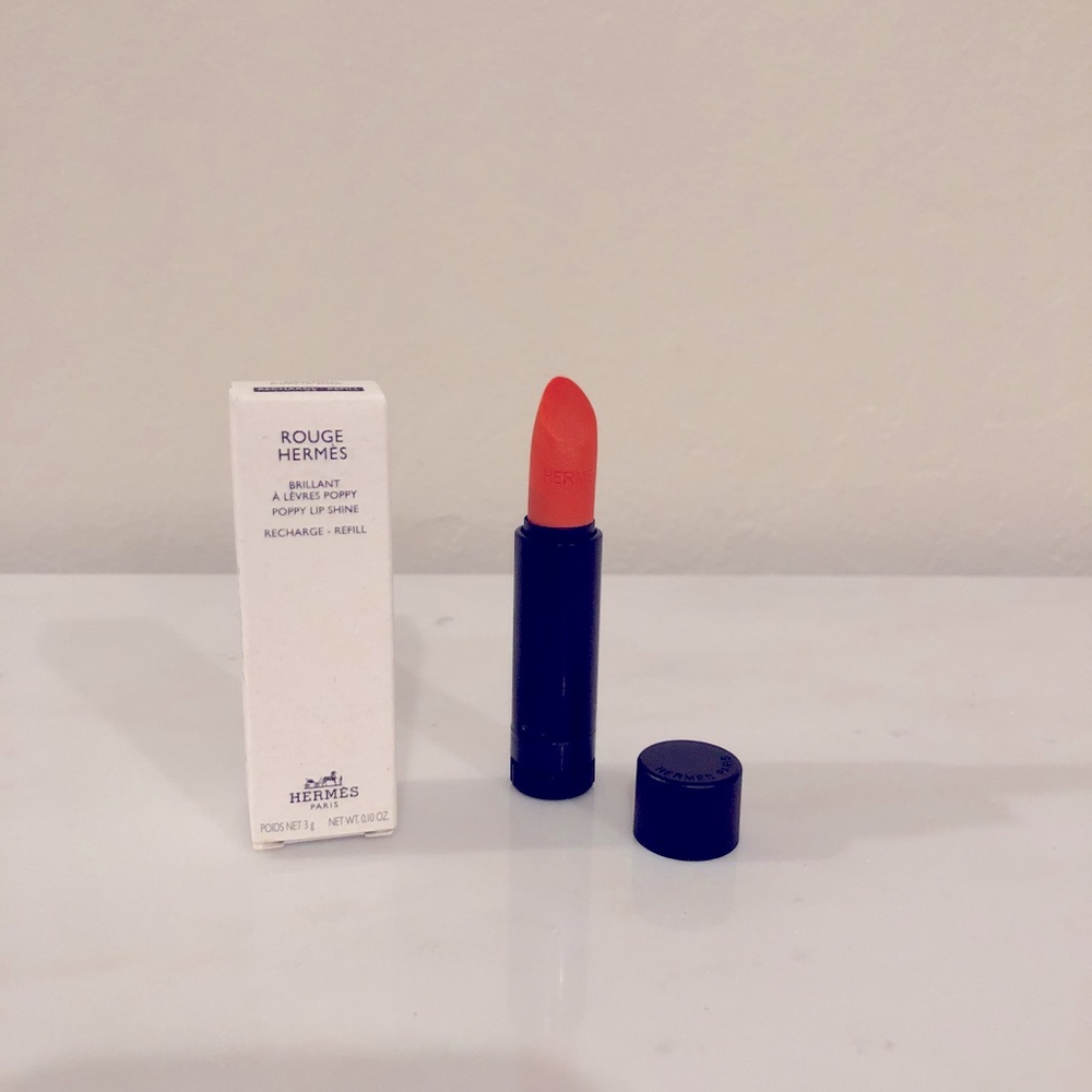New in box Hermes Poppy Lip Shine Refill